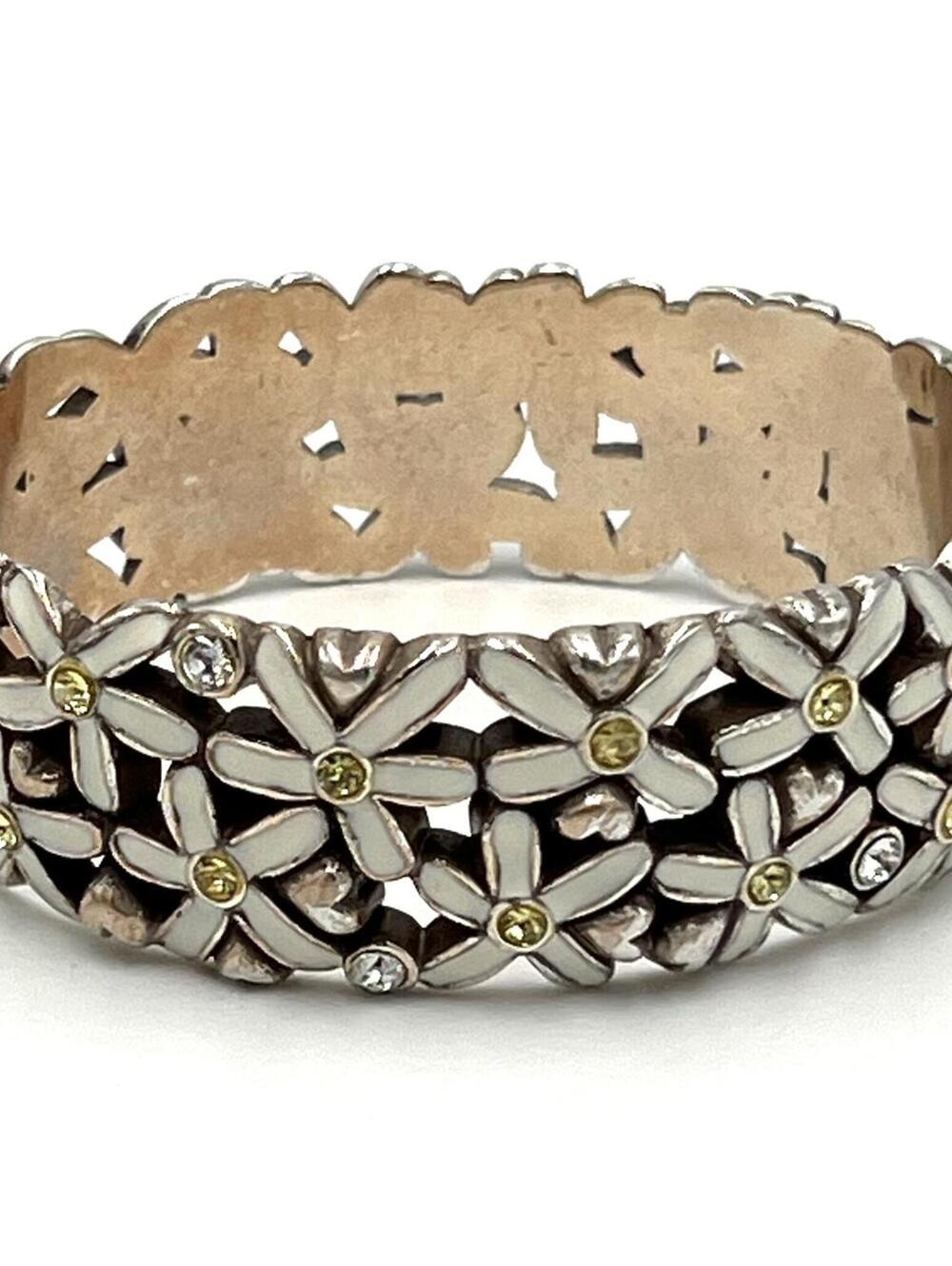 Brighton Enamel Daisy Floral Rhinestones Bracelet